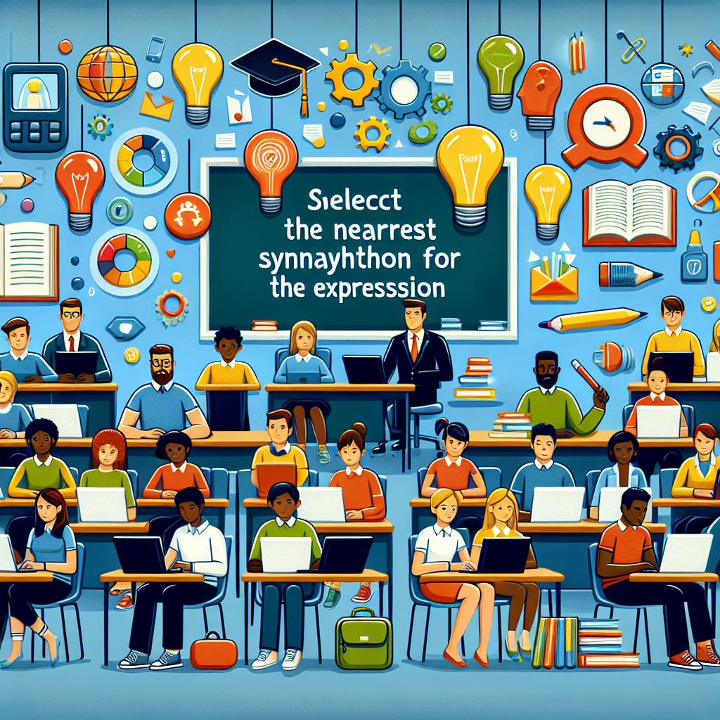 Wählen Sie das nächstgelegene Synonym für den Ausdruck – AI Quiz Theme Image